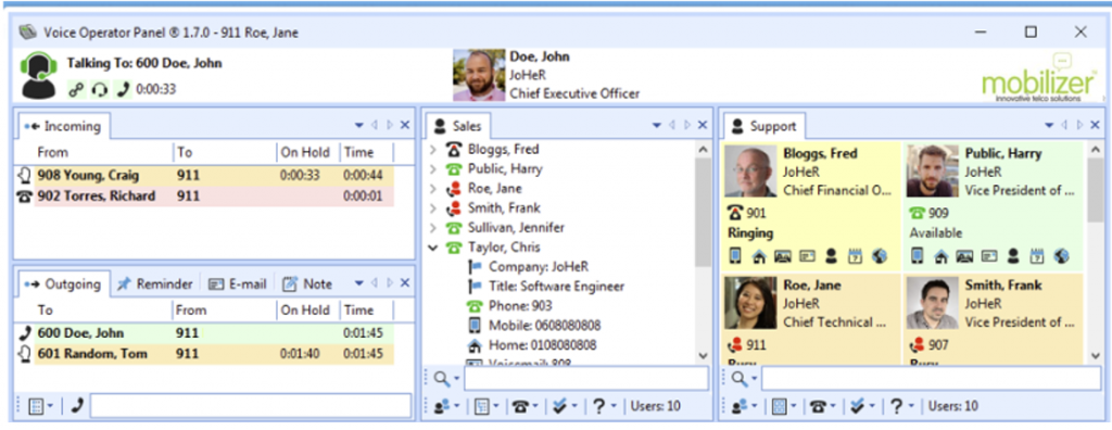 Mobilizer Voice Operator Panel